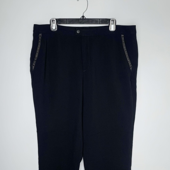 Rag & Bone Black Alpine Trouser Pants Size 10 Leather Trim Crop - Picture 4 of 10